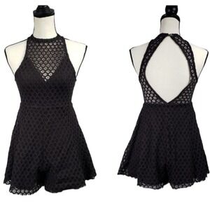 Urban Outfitters Romper Lace Retro Crochet Dark Brown Small Silence Noise